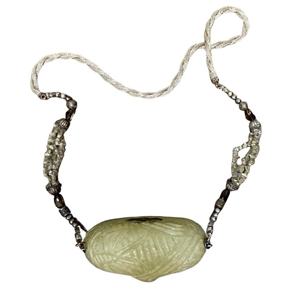 Maya Carved Resin Sculptural Crossbody Purse with Beaded Strap - Picture 10 of 10